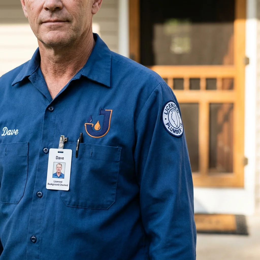 Licensed plumber showing ID badge in Gold Bar, WA