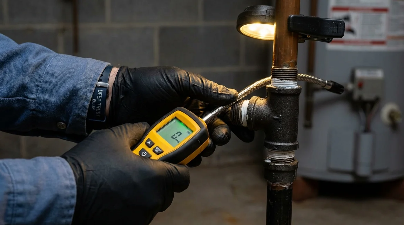 Gas leak detection with electronic sniffer by Johns Plumbing LLC in Gold Bar